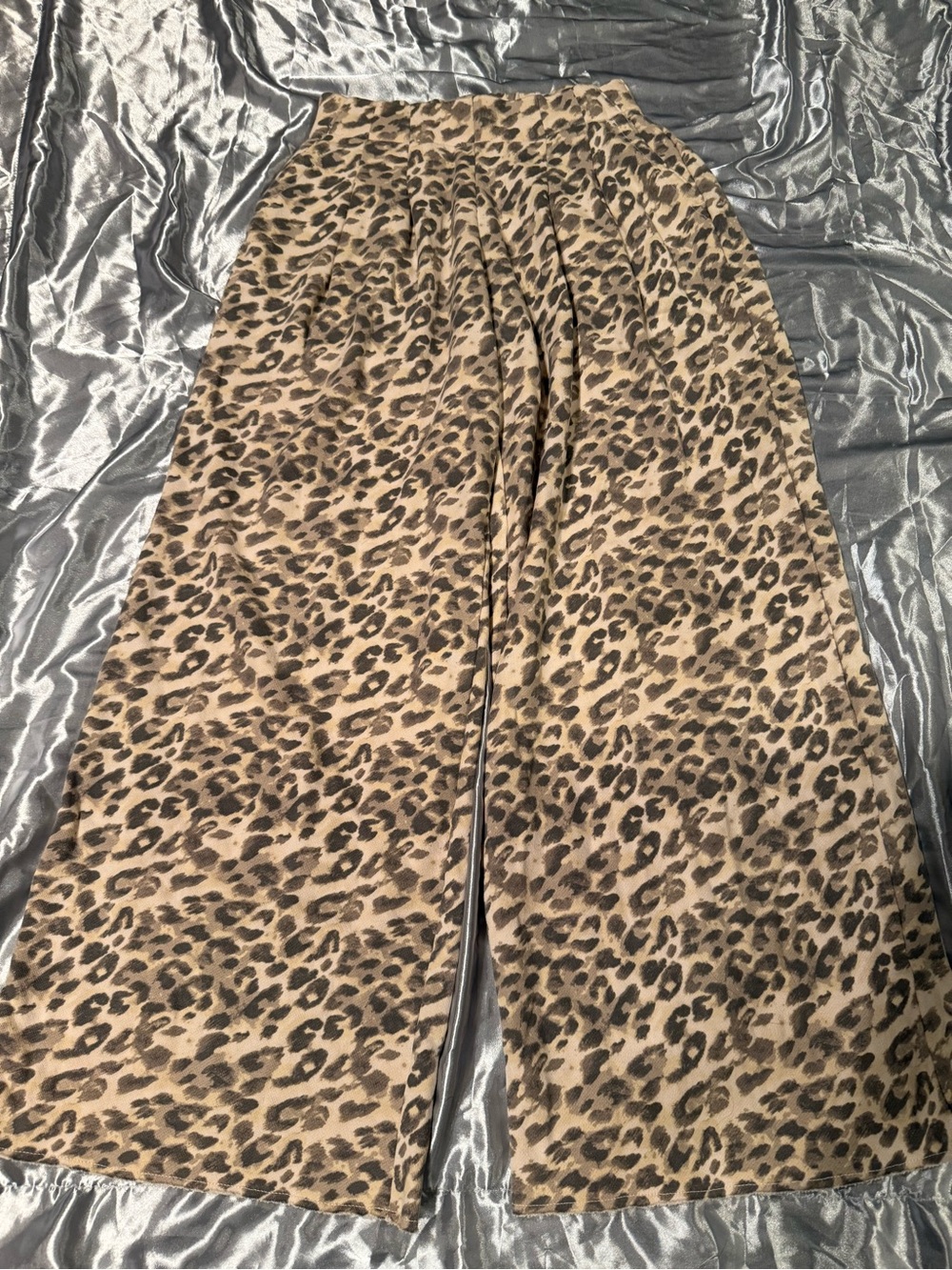aerie Leopard Print Wide-Leg Pants - Tan & Black
